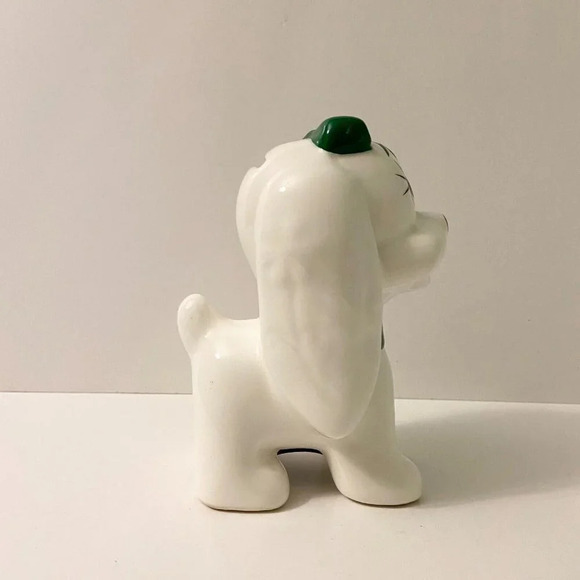 Vintage Giftcraft Dog Coin Bank Green Bowtie 6 Inch Tall Puppy  Figurine Taiwan - Picture 4 of 16